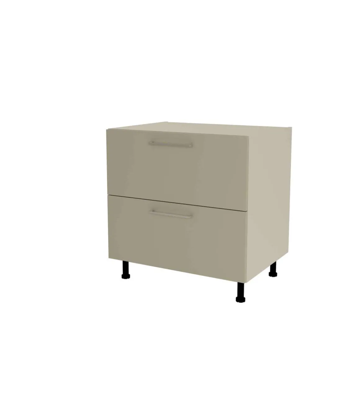 Mueble de cocina bajo cacerolero en gris cream y vison. 85 cm(alto)80 cm(ancho)60 cm(largo)