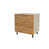 Mueble de cocina bajo cacerolero en gris cream y roble vega. 85 cm(alto)80 cm(ancho)60 cm(largo)