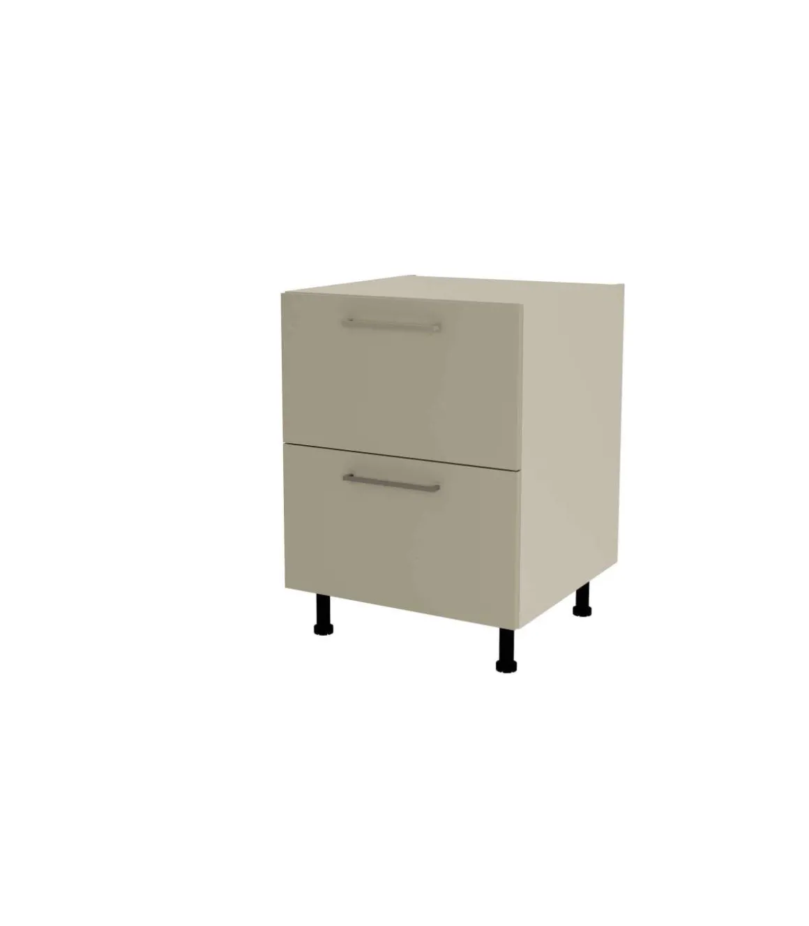 Mueble de cocina bajo cacerolero en gris cream y vison. 85 cm(alto)60 cm(ancho)60 cm(largo)