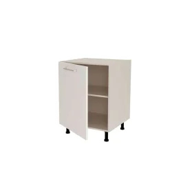 Mueble de cocina bajo con 1 puerta en gris cream y blanco mate. 85 cm(alto)60 cm(ancho)60 cm(largo)