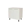 Mueble de cocina bajo con 2 puertas en gris cream y blanco mate. 85 cm(alto)80 cm(ancho)60 cm(largo)