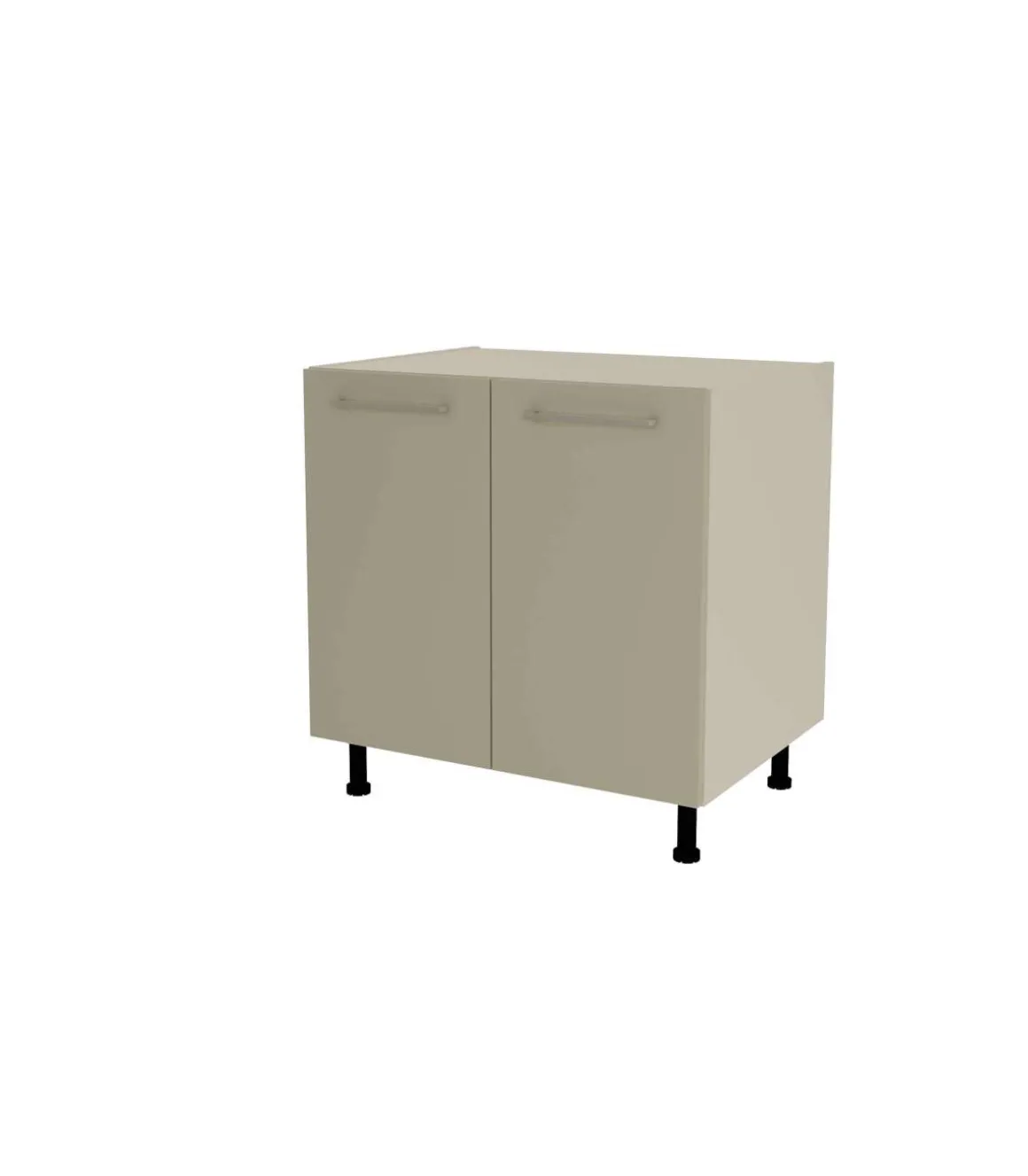 Mueble de cocina bajo con 2 puertas en gris cream y vison. 85 cm(alto)80 cm(ancho)60 cm(largo)