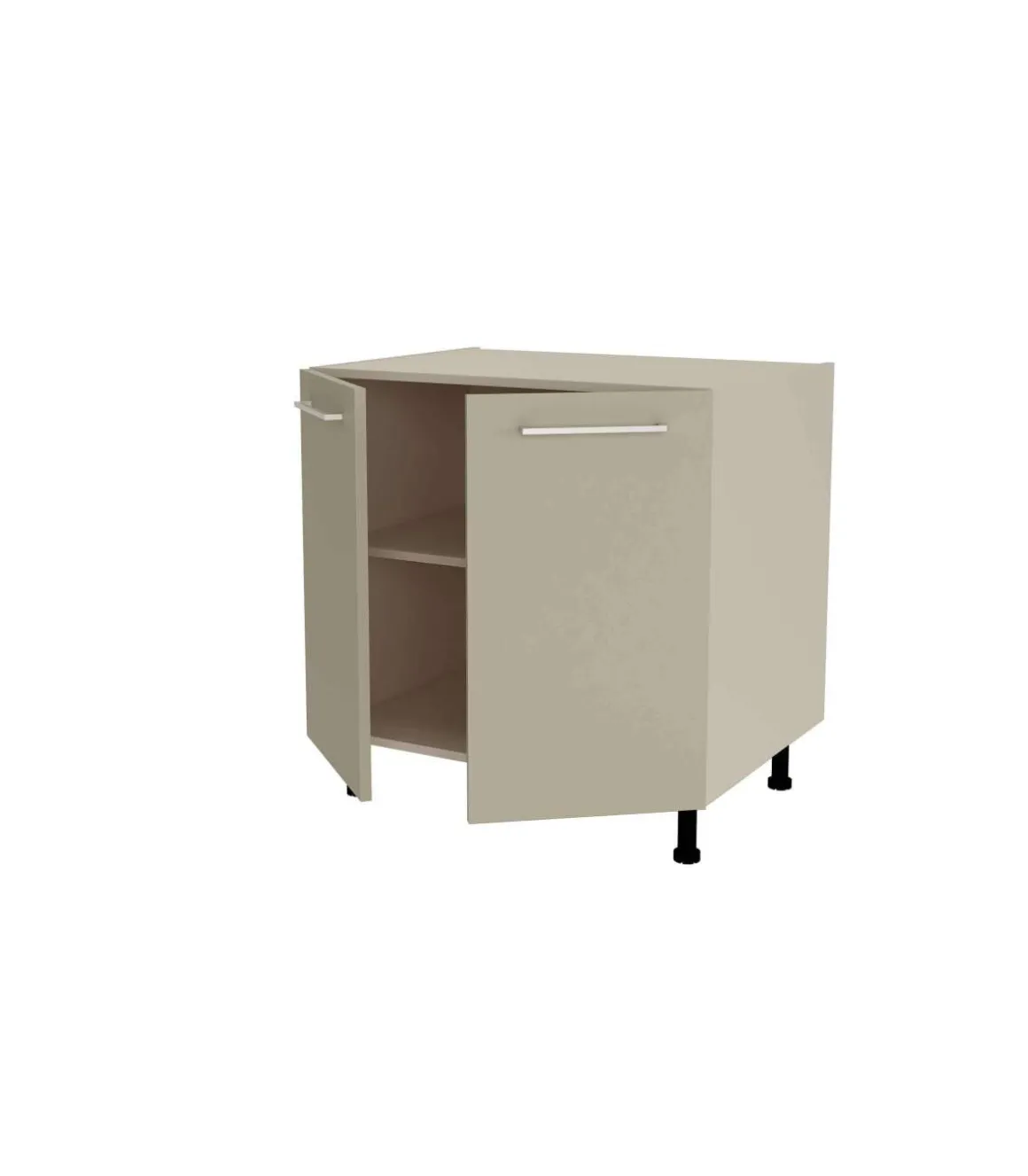 Mueble de cocina bajo con 2 puertas en gris cream y vison. 85 cm(alto)80 cm(ancho)60 cm(largo)