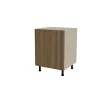 Mueble de cocina bajo con 1 puerta en gris cream y nogal noceto. 85 cm(alto)60 cm(ancho)60 cm(largo)