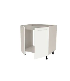 Mueble de cocina bajo para fregadero en gris cream y blanco mate. 85 cm(alto)80 cm(ancho)60 cm(largo)