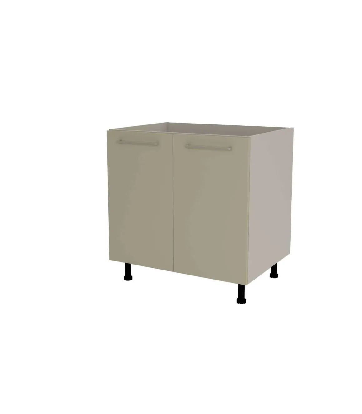Mueble de cocina bajo para fregadero en gris cream y vison. 85 cm(alto)80 cm(ancho)60 cm(largo)