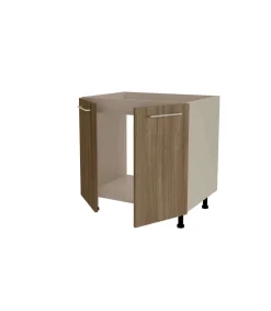 Mueble de cocina bajo para fregadero en gris cream y nogal noceto. 85 cm(alto)80 cm(ancho)60 cm(largo)