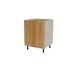 Mueble de cocina bajo para fregadero en gris cream y roble vega. 85 cm(alto)60 cm(ancho)60 cm(largo)
