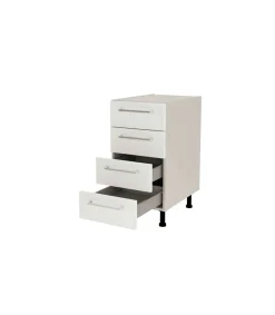 Mueble de cocina con cajones en gris cream y blanco mate. 85 cm(alto)40 cm(ancho)60 cm(largo)
