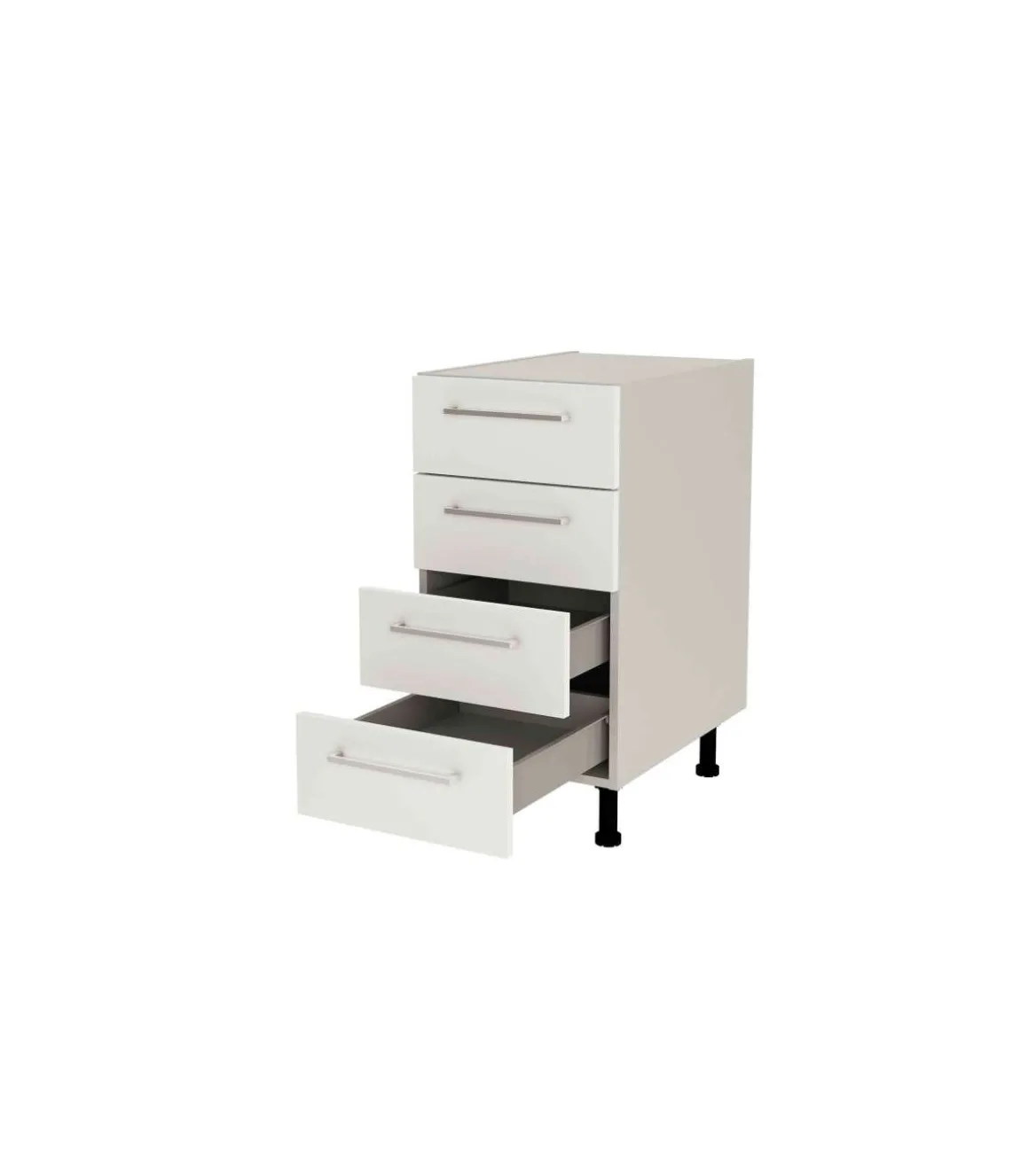 Mueble de cocina con cajones en gris cream y blanco mate. 85 cm(alto)40 cm(ancho)60 cm(largo)