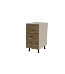Mueble de cocina con cajones en gris cream y nogal noceto. 85 cm(alto)40 cm(ancho)60 cm(largo)