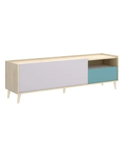 Mueble de televisión La Iruela en acabado natural/esmeralda 47 cm(alto)155 cm(ancho)43 cm(largo)