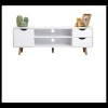 Mueble para televisión Md-Fiano 2 cajones 1puerta acabado blanco, 120cm(ancho) 41cm(altura) 28cm(fondo).
