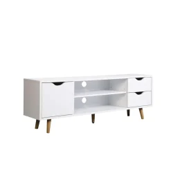 Mueble para televisión Md-Fiano 2 cajones 1puerta acabado blanco, 140cm(ancho) 41cm(altura) 28cm(fondo).