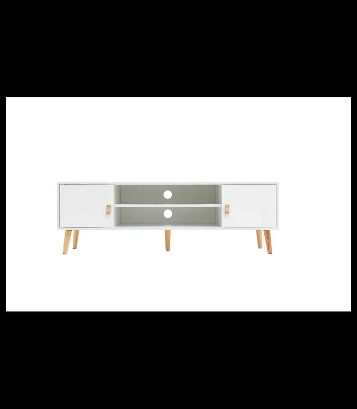 Mueble para televisión Md-Fiano 2 puertas acabado blanco, 140cm(ancho) 45cm(altura) 39.5cm(fondo).