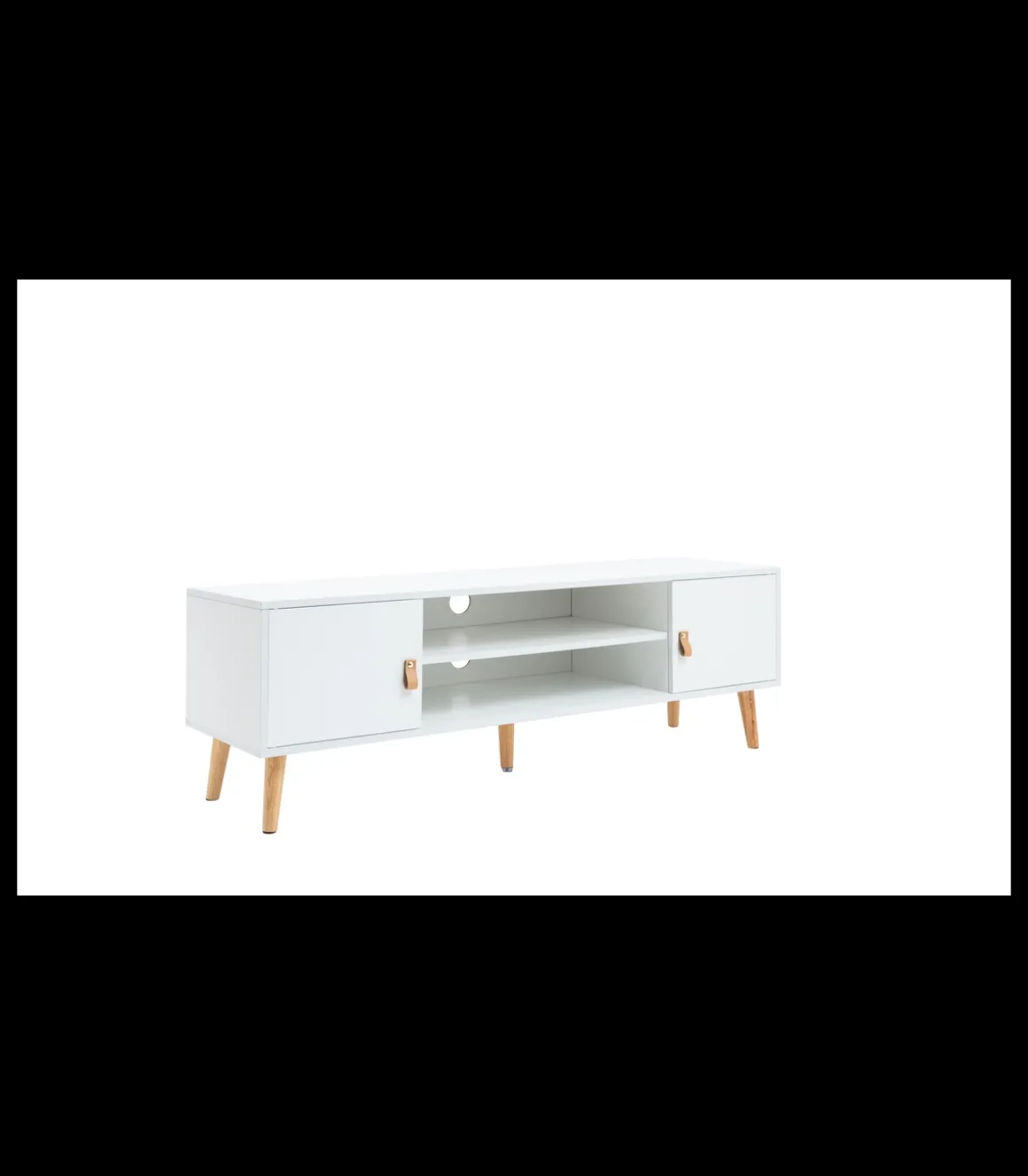 Mueble para televisión Md-Fiano 2 puertas acabado blanco, 140cm(ancho) 45cm(altura) 39.5cm(fondo).