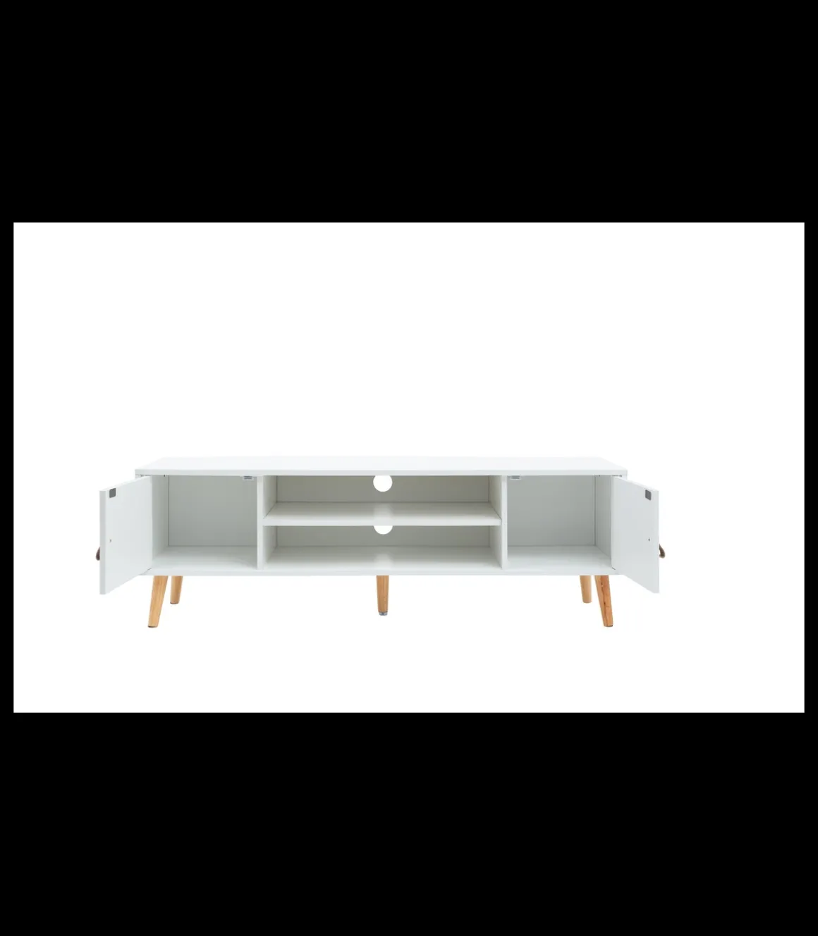 Mueble para televisión Md-Fiano 2 puertas acabado blanco, 140cm(ancho) 45cm(altura) 39.5cm(fondo).