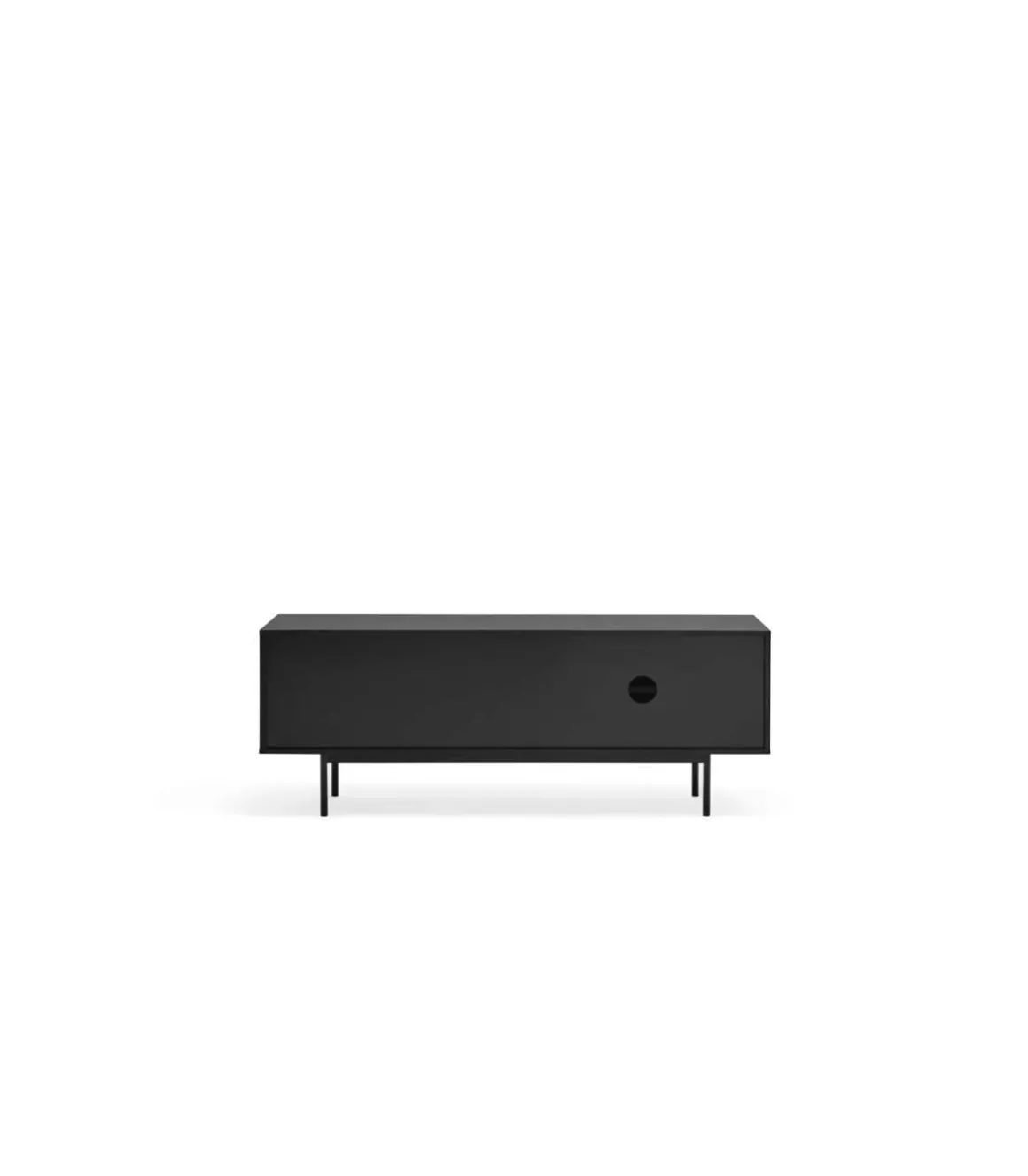 Mueble para televisión modelo Sierra 1 puerta 3 cajones acabado negro/roble, 140cm(ancho) 52cm(alto) 40cm (largo)