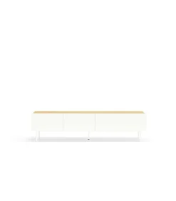 Mueble para televisión modelo Arista 1 puerta 2 cajones acabado blanco, 40cm(ancho) 45cm(alto) 180cm (largo)