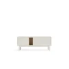 Mueble para televisión modelo Corvo 1 puerta 2 cajones acabado crema, 140cm(ancho) 56cm(alto) 40cm (largo)