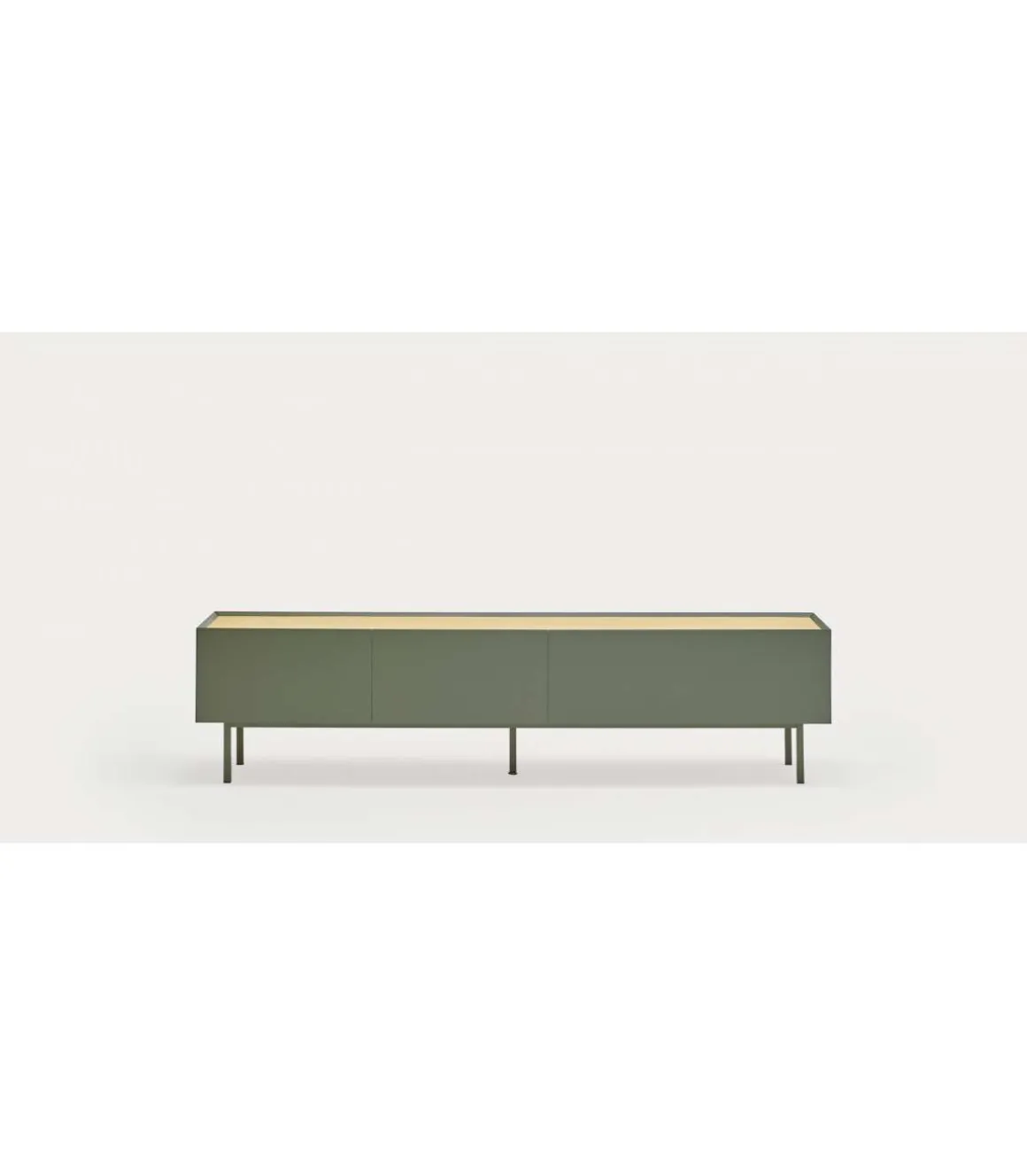 Mueble para televisión modelo Arista 1 puerta 2 cajones acabado verde, 40cm(ancho) 45cm(alto) 180cm (largo)