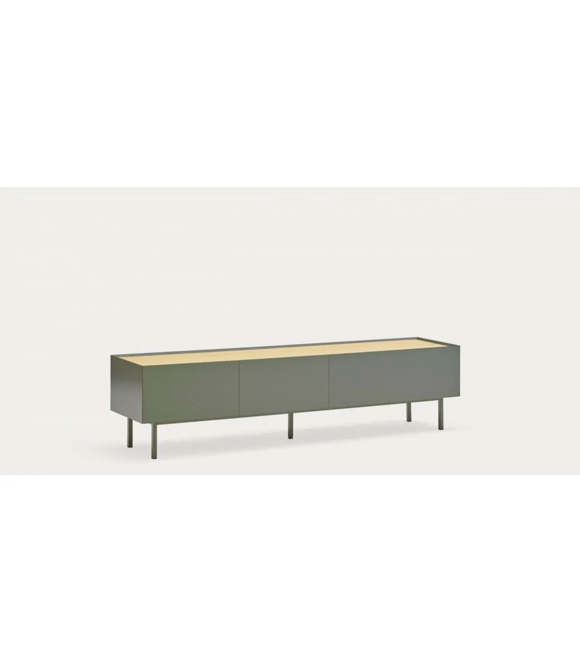 Mueble para televisión modelo Arista 1 puerta 2 cajones acabado verde, 40cm(ancho) 45cm(alto) 180cm (largo)