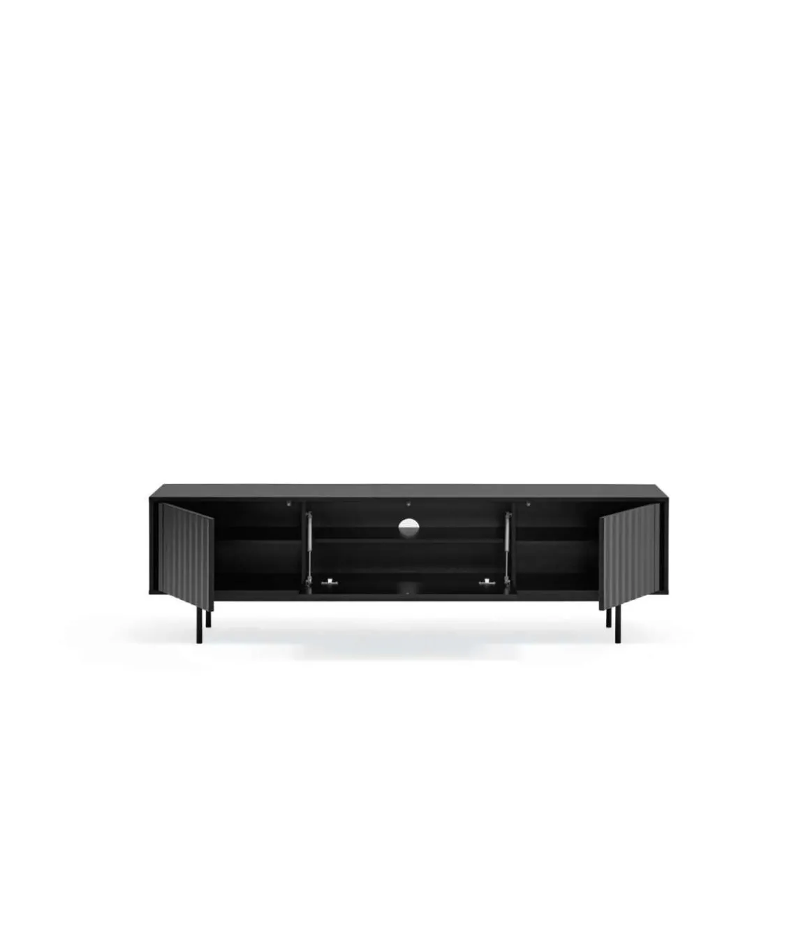 Mueble para televisión modelo Sierra 3 puertas acabado negro, 40cm(ancho) 52cm(alto) 180cm (largo)