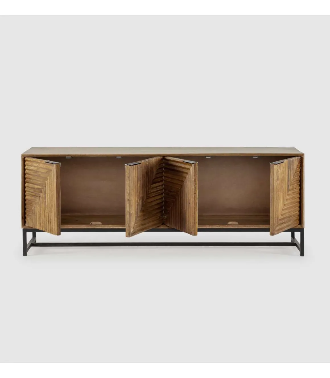 Mueble para televisión 4 puertas Nerea acabado madera de mango, 58cm(alto) 160cm(ancho) 40cm(largo)