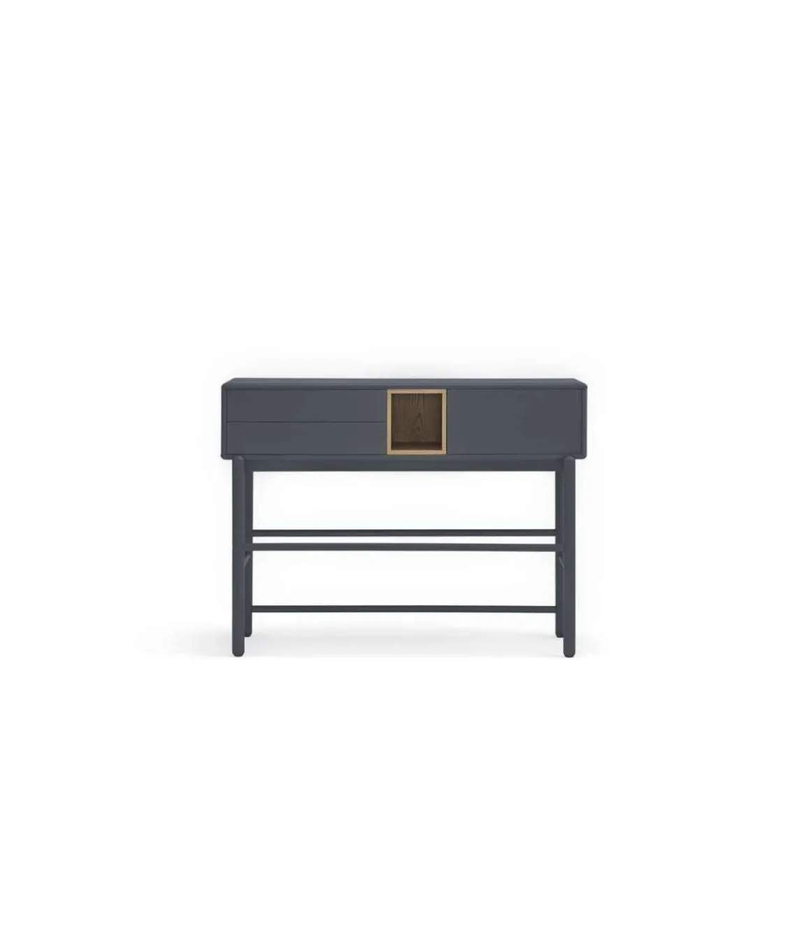 Mueble recibidor modelo Corvo 1 puerta 2 cajones acabado gris antracita, 35cm(ancho) 90cm(alto) 120cm (largo)