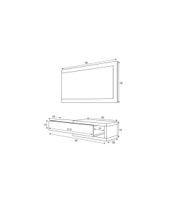 Mueble recibidor Zoe en gris cemento.