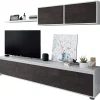 Mueble salon Alida Blanco Artik- Oxido 43 cm(alto)200 cm(ancho)41 cm(largo)