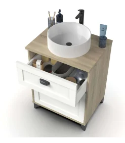 Mueble sin lavabo Toscana en acabado color cambrian/blanco, 80cm(alto) 61cm(ancho) 47cm(largo)