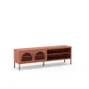 Mueble televisión modelo Dora 2 puertas acabado metal terracota, 160cm(ancho) 50cm(alto) 35cm (largo)