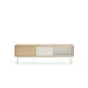 Mueble televisión modelo Yoko 1 puerta 2 cajones acabado roble/crema, 40cm(ancho) 58cm(alto) 180cm (largo)