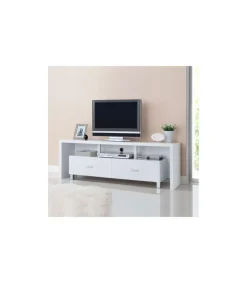Mueble TV Kubox con dos cajones acabado blanco, 51 cm(alto)150 cm(ancho)39 cm(largo)