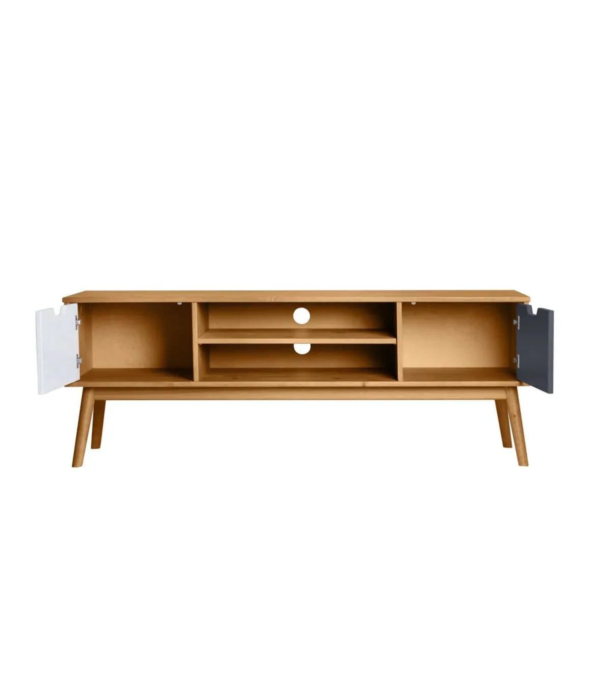 Mueble TV 2 puertas Cupido acabado natural, 140 cm (Ancho) 40 cm (Fondo) 52.5 cm (Alto.