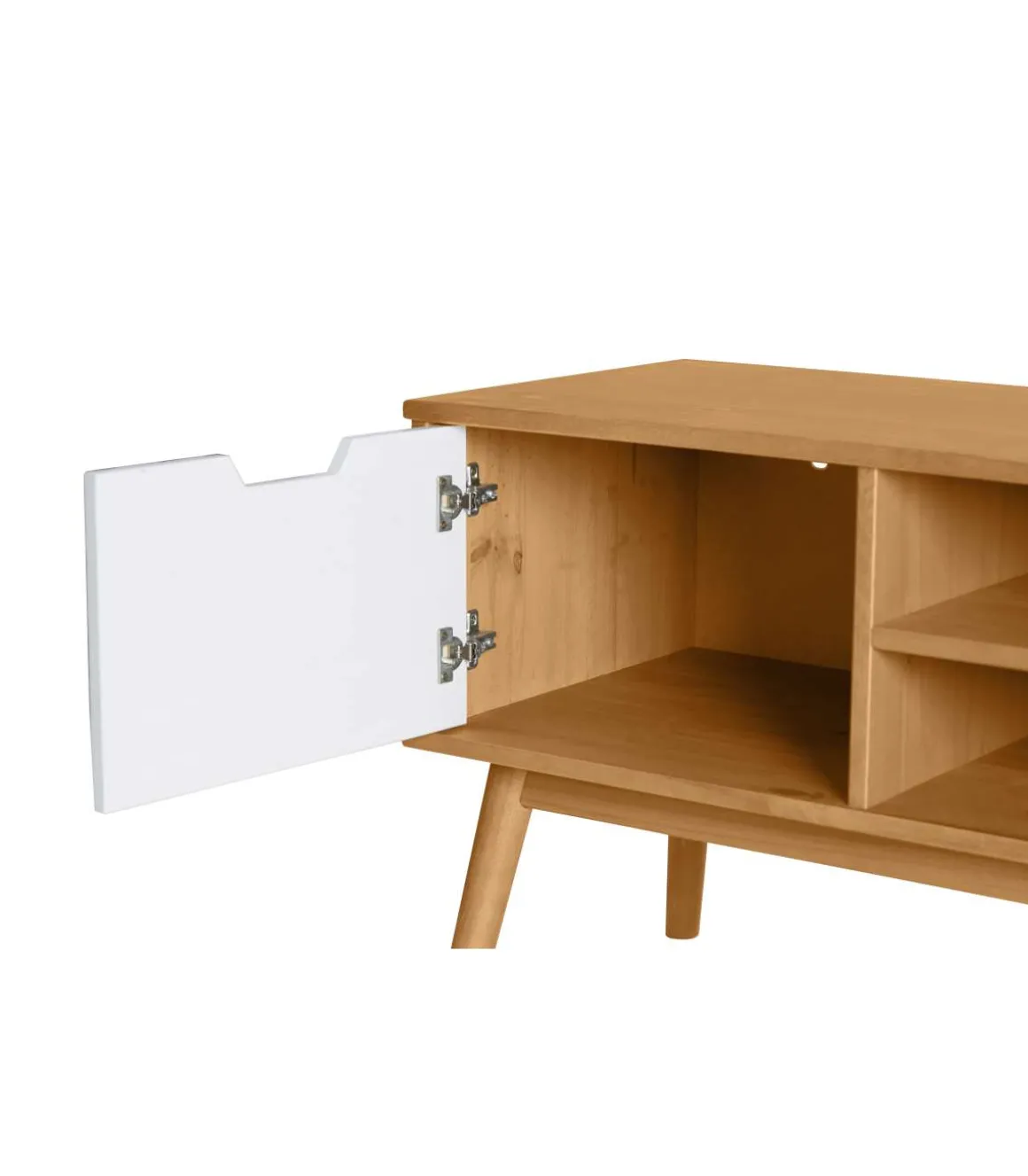 Mueble TV 2 puertas Cupido acabado natural, 140 cm (Ancho) 40 cm (Fondo) 52.5 cm (Alto.