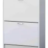 Mueble Zapatero Manila con 2 trampones en blanco. 60 cm(ancho) 81.6 cm(altura) 25 cm(fondo)