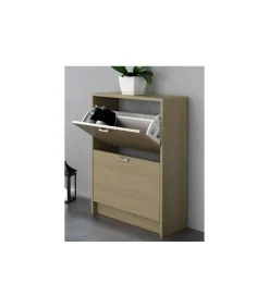 Mueble Zapatero Manila con 2 trampones en roble. 60 cm(ancho) 81.6 cm(altura) 25 cm(fondo)