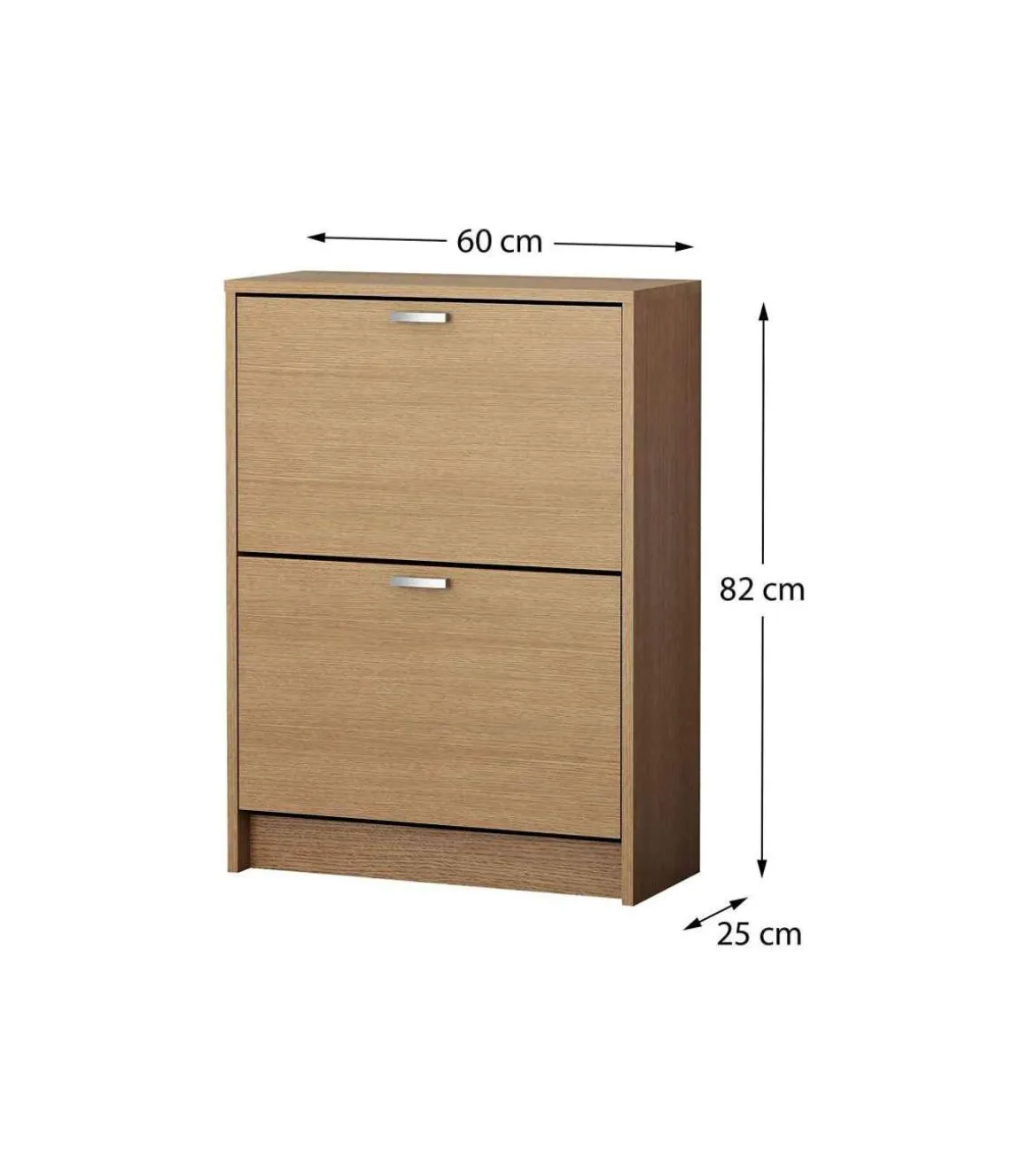 Mueble Zapatero Manila con 2 trampones en roble. 60 cm(ancho) 81.6 cm(altura) 25 cm(fondo)
