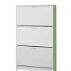 Mueble Zapatero Pili con 3 trampones en blanco. 70 cm(ancho) 120 cm(altura) 25 cm(fondo)