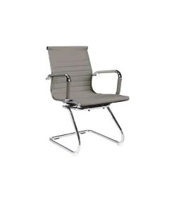 Pack de dos sillas confidente tapizado en piel sintetica gris, 57 cm(ancho) 90 cm(altura) 61 cm(fondo)