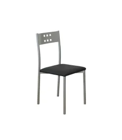 Pack de 4 sillas Alicia en polipiel negro, 41 x 47 x 86 cm (largo x alto x ancho)