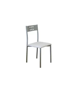 Pack de 4 sillas Alicia en polipiel blanco, 41 x 47 x 86 cm (largo x alto x ancho)