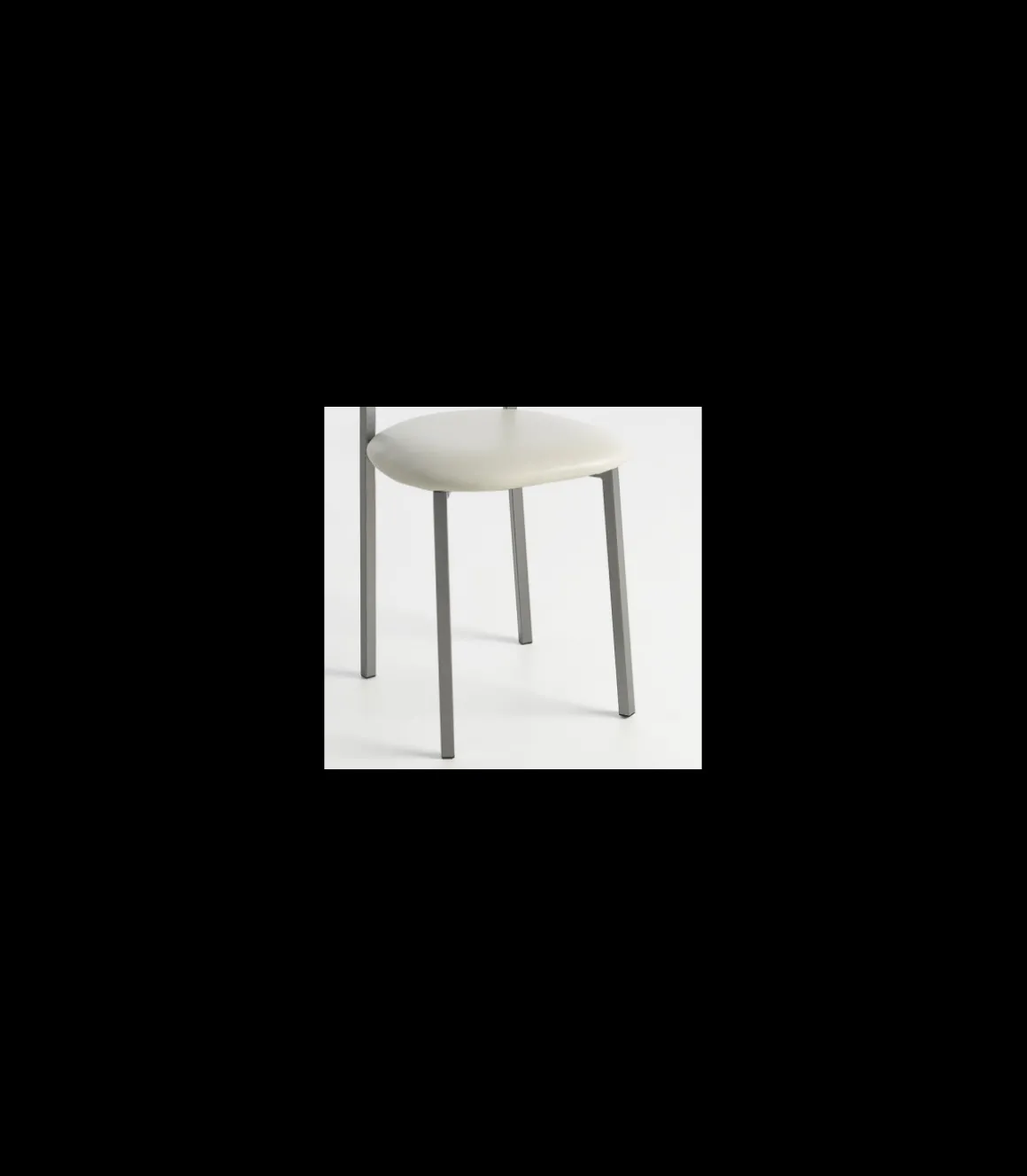 Pack de 2 sillas Berlin estructura gris tapizado crema, 90 cm(alto)38 cm(ancho)38 cm(largo)