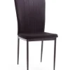 Pack de 6 sillas Cangas tapizadas en tejido velvet negro patas negras. 42cm(ancho ) 92cm(altura) 52cm(fondo)