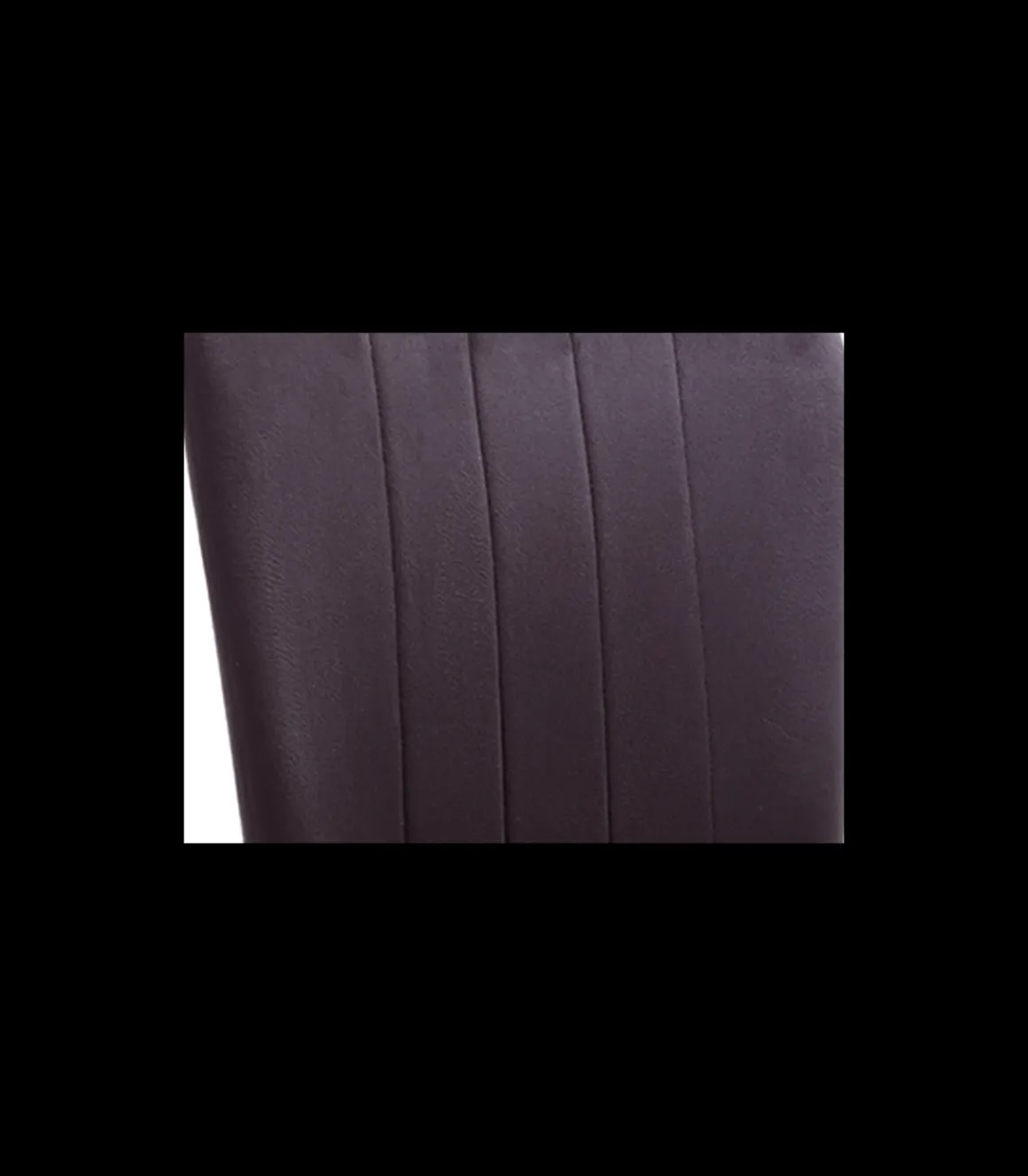 Pack de 6 sillas Cangas tapizadas en tejido velvet negro patas negras. 42cm(ancho ) 92cm(altura) 52cm(fondo)