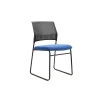 Pack de 4 sillas confidente tapizada en color azul, 56 cm(ancho) 84/94 cm(altura) 58 cm(fondo)