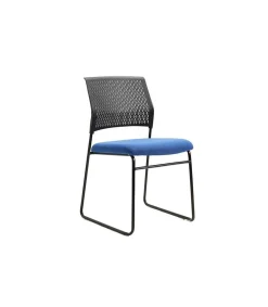 Pack de 4 sillas confidente tapizada en color azul, 56 cm(ancho) 84/94 cm(altura) 58 cm(fondo)