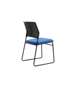 Pack de 4 sillas confidente tapizada en color azul, 56 cm(ancho) 84/94 cm(altura) 58 cm(fondo)